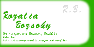 rozalia bozsoky business card